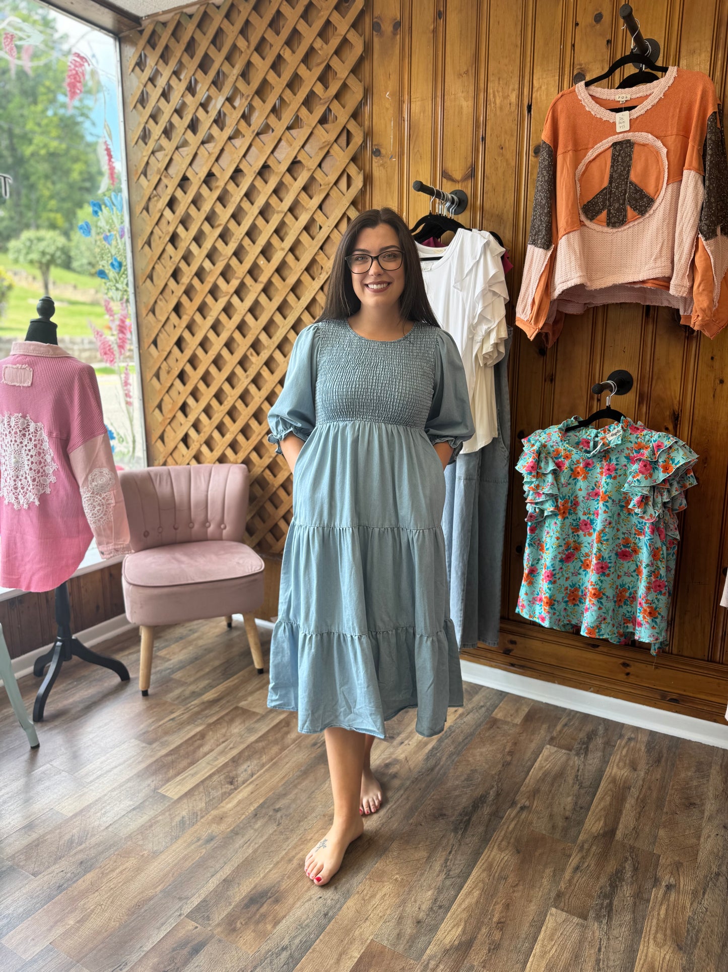 Elloh Denim Midi Dress