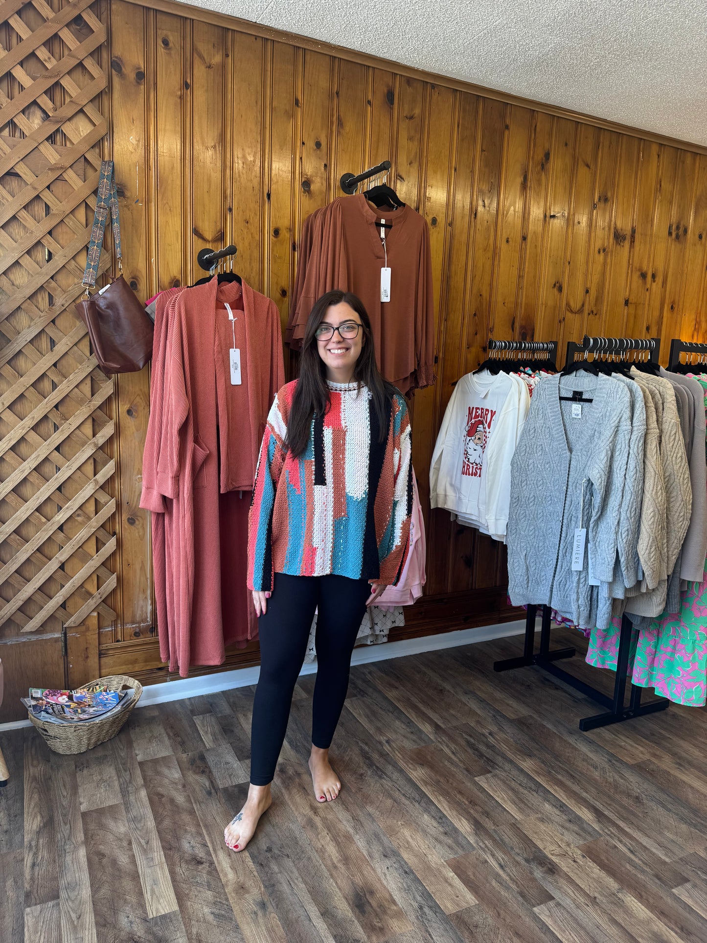 POL Color Block Sweater