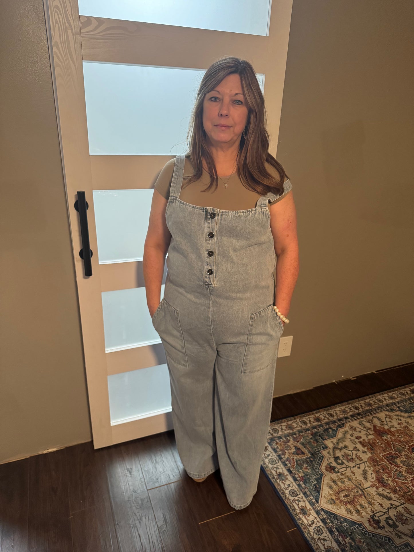 Denim Buttoned Overall
