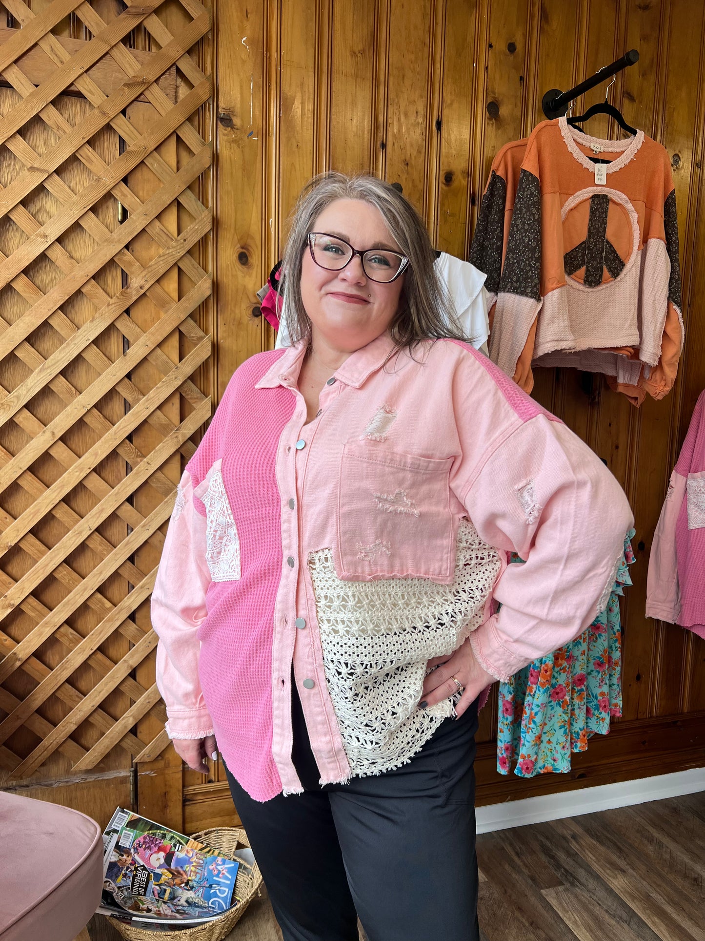 POL Pink Patch Shacket