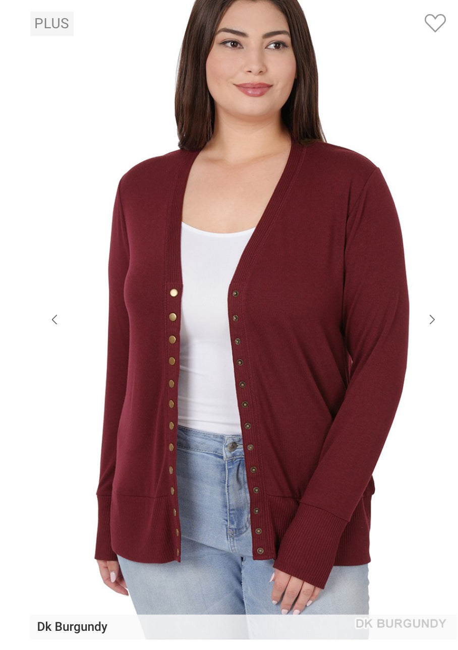 Plus Snap Button Cardigan *FINAL SALE*