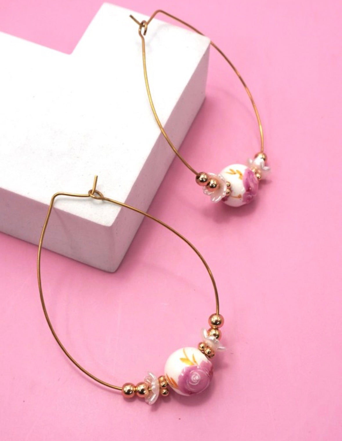 Flower Hoop Earrings