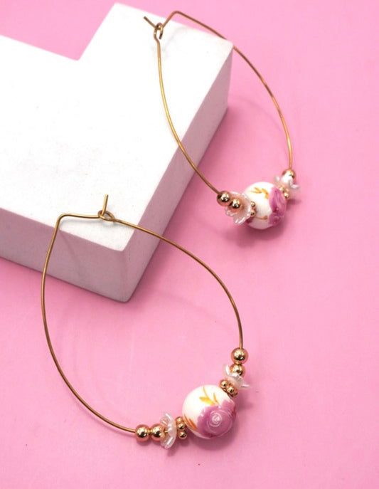 Flower Hoop Earrings