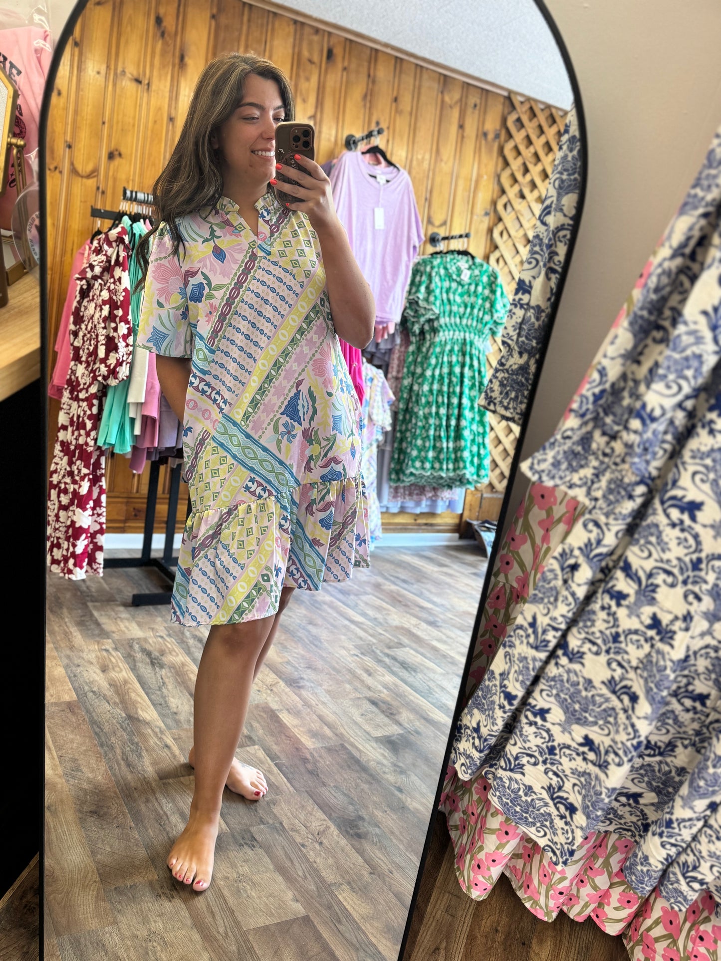 Sage and Lilac Midi Dress