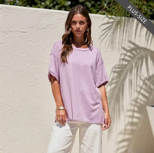 Plus Lilac Cotton Top