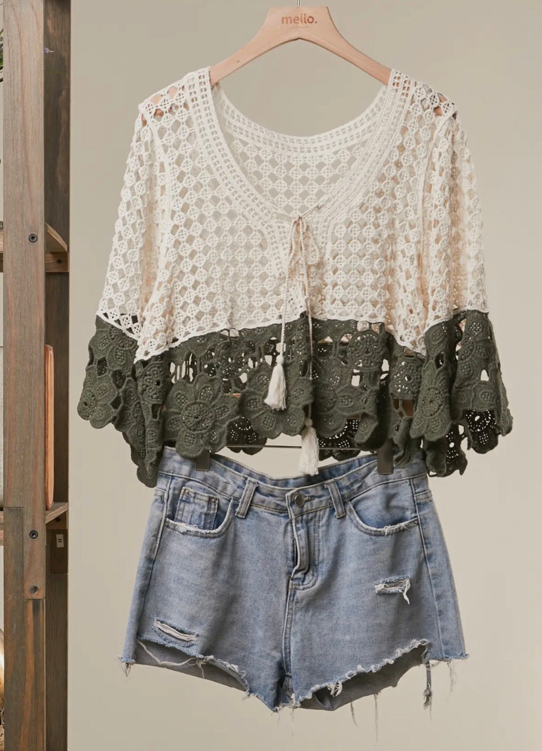 Color Block Crochet Top