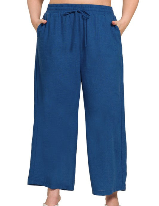Linen Cropped Pants