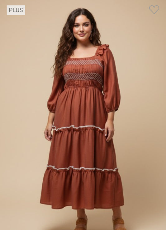 Hayden Ruffled Dress Plus