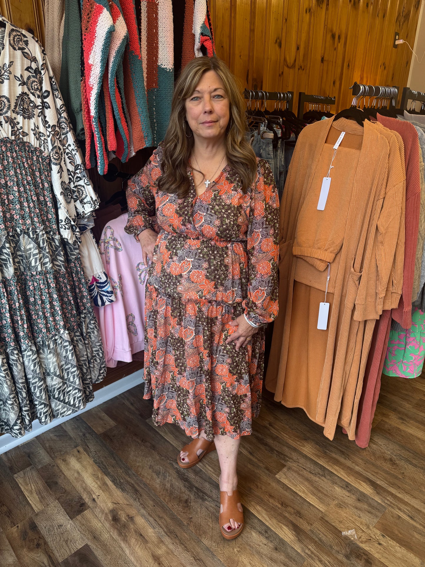 Umgee Mocha Midi Dress