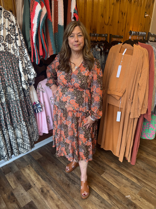 Umgee Mocha Midi Dress