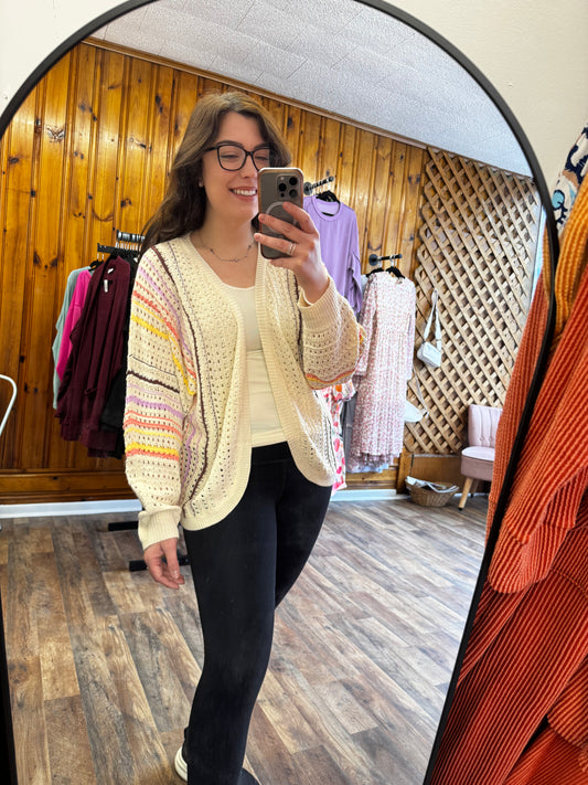 Stripe Crochet Cardigan