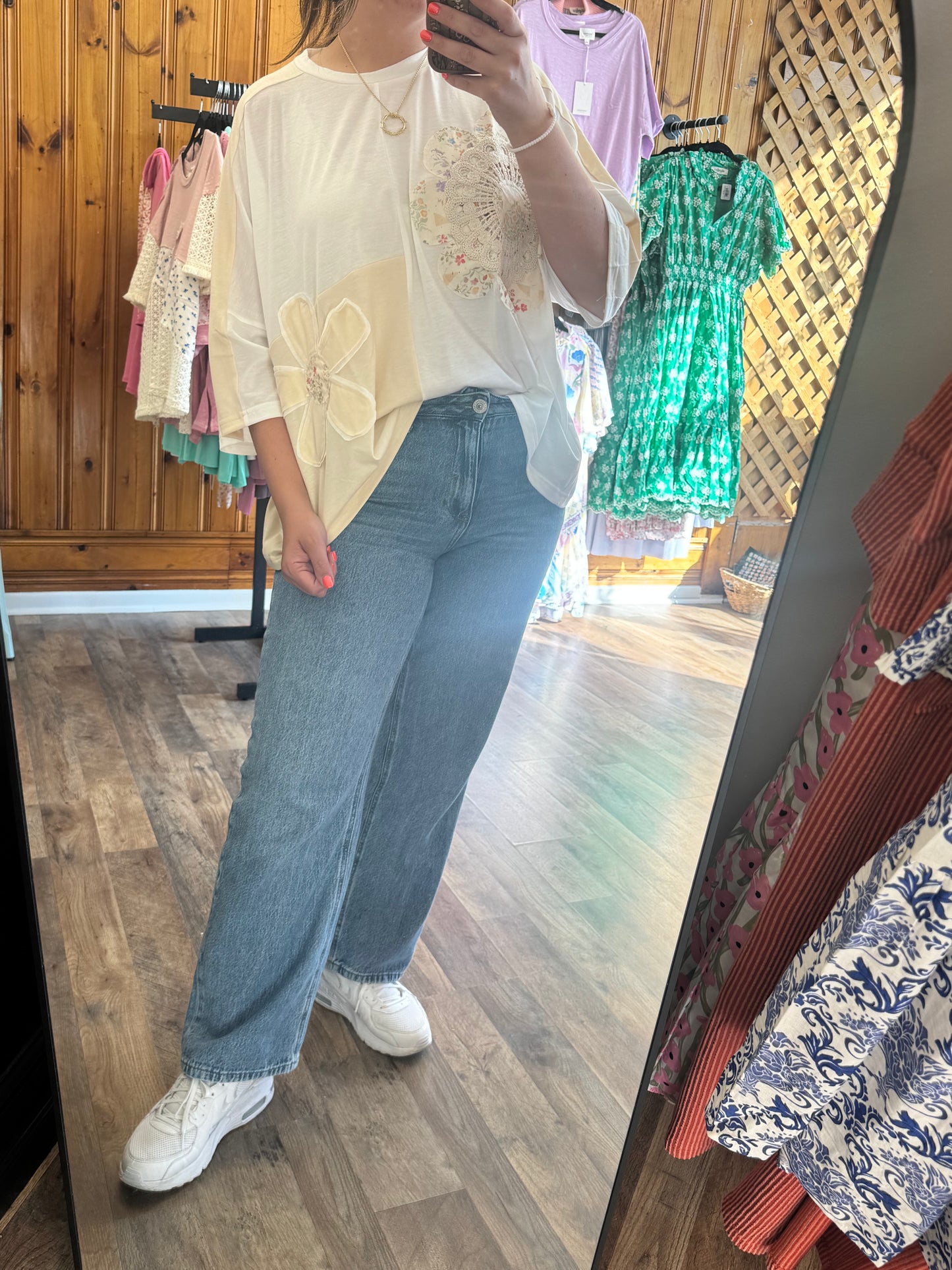 Embroidered Patch Top