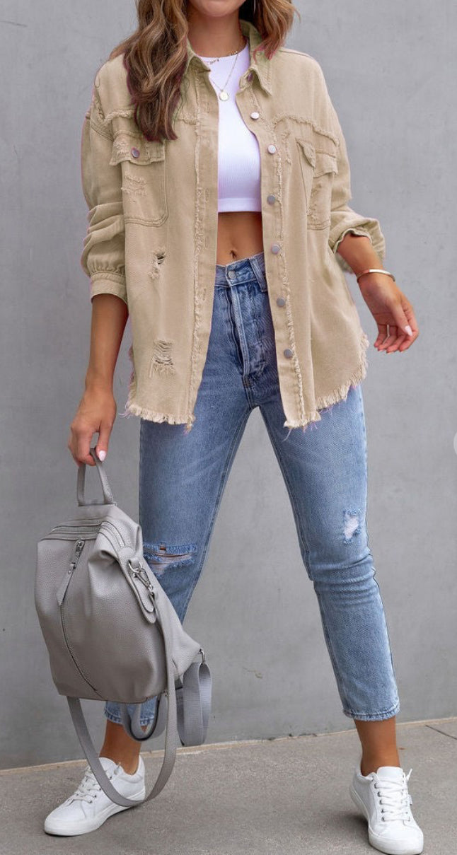 Distressed Denim Jacket