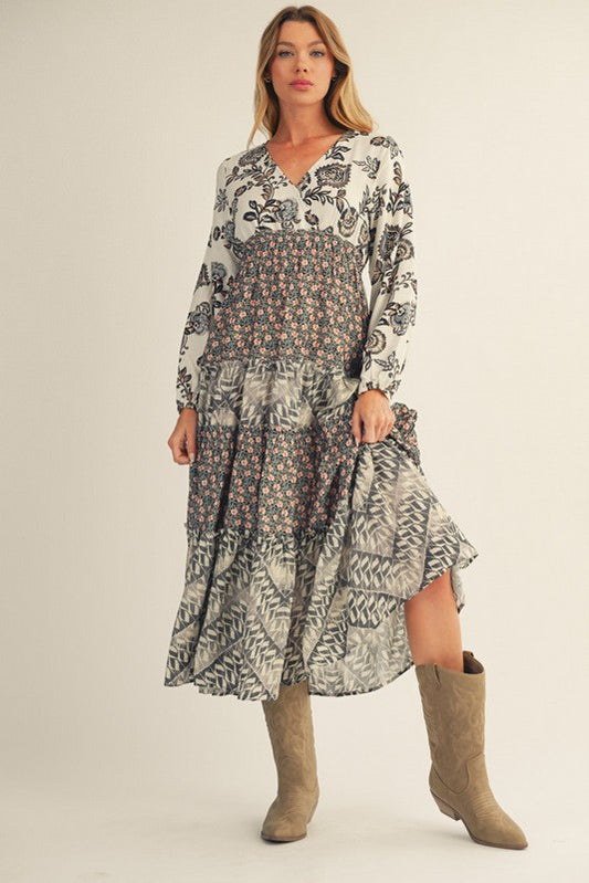 Tiered Midi Dress Jodifl